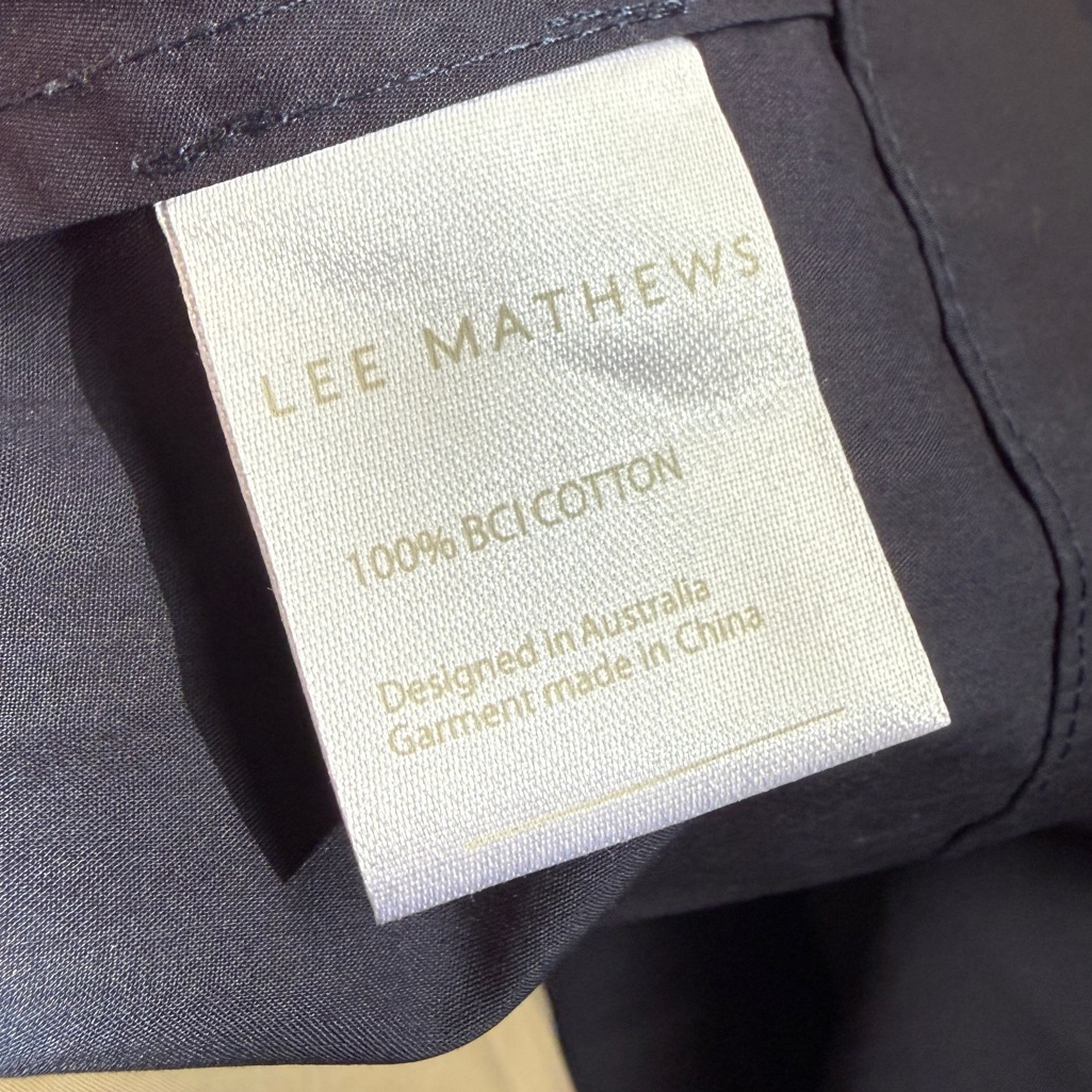 Lee Mathews Elsie Bicolor Cotton Midi Cami Dress Navy Sand Size 1 — image 8 of 8